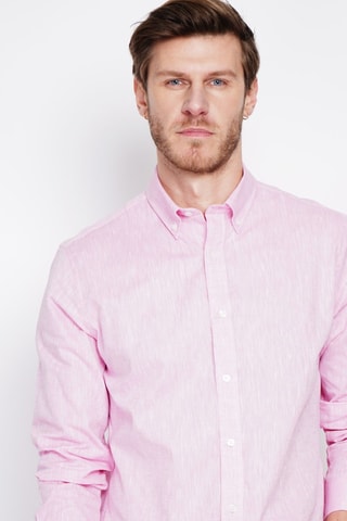 Chemise regular en lin - Rose