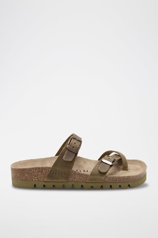 Sandales en cuir - Kaki