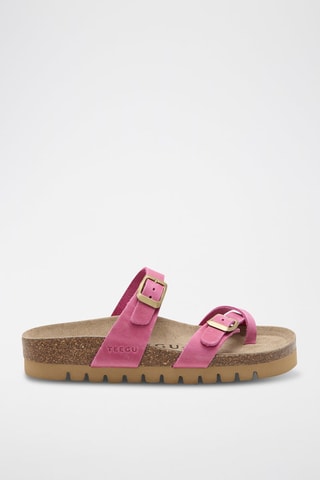 Sandales en cuir - Fuchsia