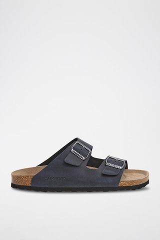 Mules en cuir - Bleu marine