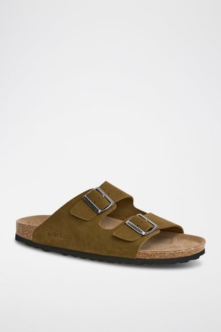 Mules en nubuck - Kaki