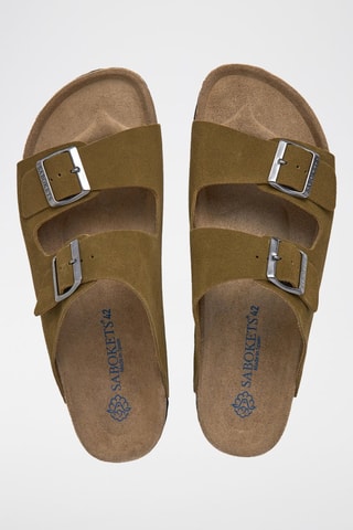 Mules en nubuck - Kaki