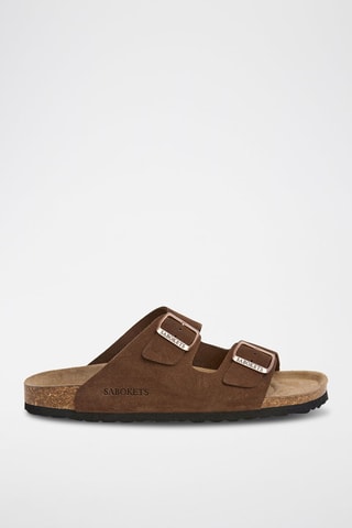 Mules en nubuck - Marron