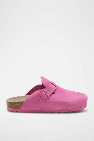 Sabots en cuir - Fuchsia