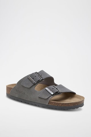 Mules en cuir - Gris