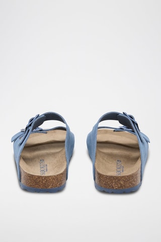 Mules en nubuck - Bleu