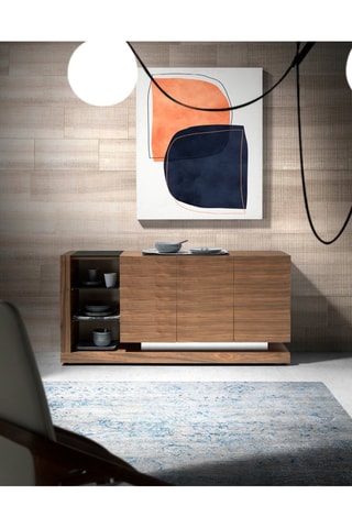 Credenza 3 ante - Effetto noce e nero - 170 x 40 x 83 cm