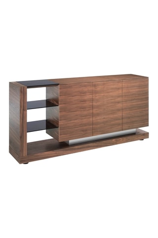 Credenza 3 ante - Effetto noce e nero - 170 x 40 x 83 cm