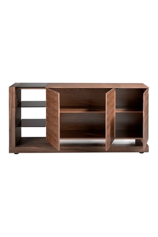 Credenza 3 ante - Effetto noce e nero - 170 x 40 x 83 cm