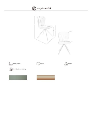 Sedia girevole - 49 x 83 x 63 cm