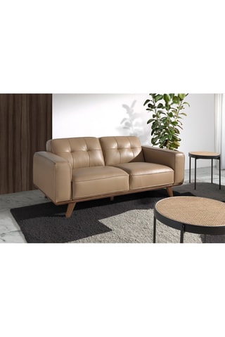 Divano - Beige - 2 posti - In pelle