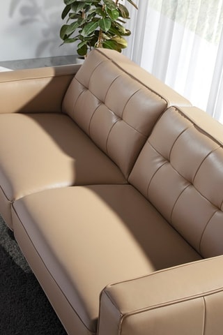 Divano - Beige - 2 posti - In pelle