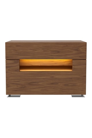 Comodino con LED - Effetto noce - 58 x 38 x 41 cm
