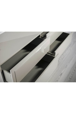 Credenza 4 cassetti - Grigio ed effetto noce - 160 x 45 x 80 cm