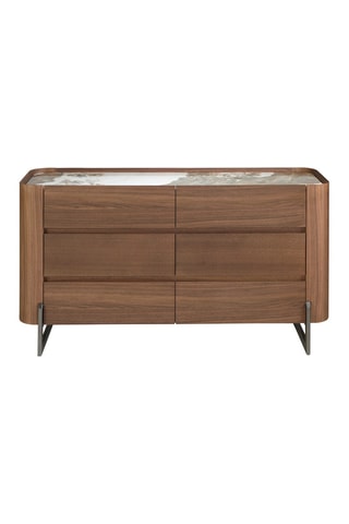 Comò 6 cassetti - Neutro e bianco - Legno - 104 x 45 x 145 cm