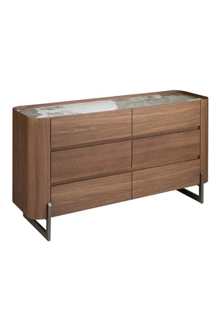 Comò 6 cassetti - Neutro e bianco - Legno - 104 x 45 x 145 cm