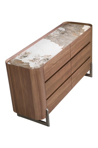 Comò 6 cassetti - Neutro e bianco - Legno - 104 x 45 x 145 cm