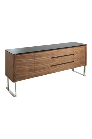 Credenza 3 ante - Effetto noce e argentato