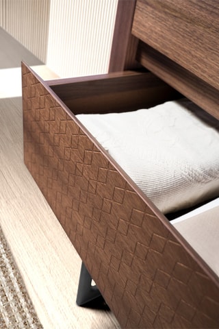 Cassettiera 5 cassetti in legno placcato noce - 80 x 112 x 40 cm
