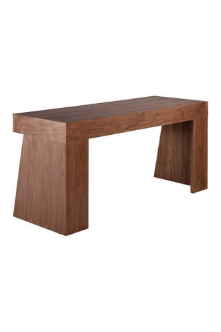 Scrivania - Effetto noce e argentato - Struttura in legno placcato noce - 160 x 61 x 76 cm