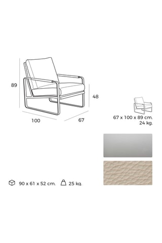 Poltrona -  Beige - Effetto pelle