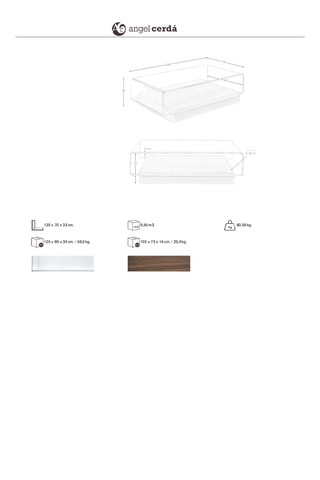 Tavolino in vetro - 120 x 70 x 33 cm