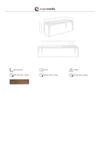 Tavolo da pranzo allungabile in noce - 200/250/300 x 90 x 75 cm
