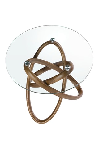 Tavolino in vetro e noce - 55 x 50 x 55 cm