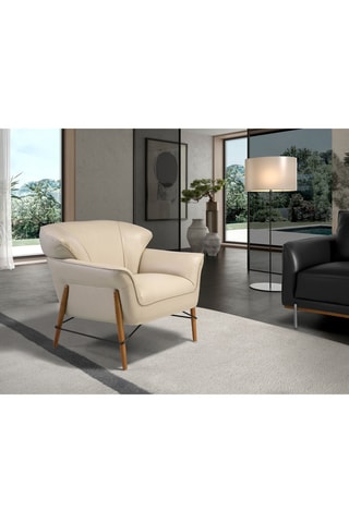 Poltrona - Beige - In pelle