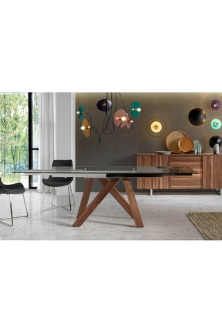 Credenza 2 ante - Effetto noce - 210 x 42 x 90 cm