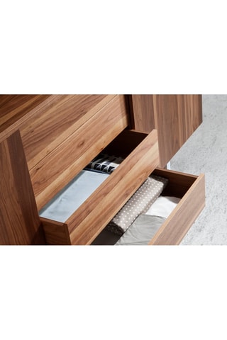 Credenza 2 ante - Effetto noce - 210 x 42 x 90 cm