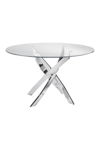 Tavolo da pranzo - Trasparente e cromato - Piano in vetro - 110 x 110 x 75 cm