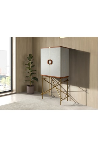 Credenza 2 ante in legno placcato noce - 82 x 169 x 53 cm
