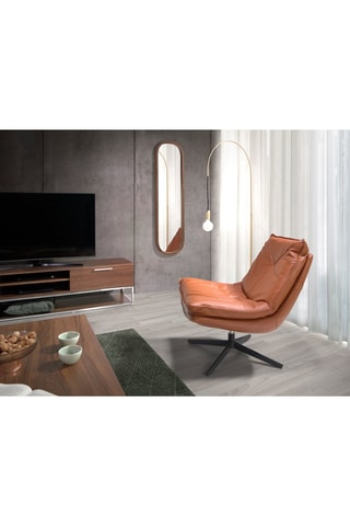 Poltrona - Marrone e nero - In pelle