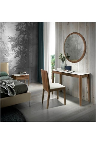 Console in porcellana e noce -  120 x 75 x 39 cm