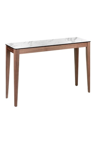 Console in porcellana e noce -  120 x 75 x 39 cm