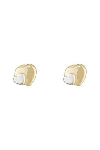 Puces Petit cœur - Or jaune et or blanc