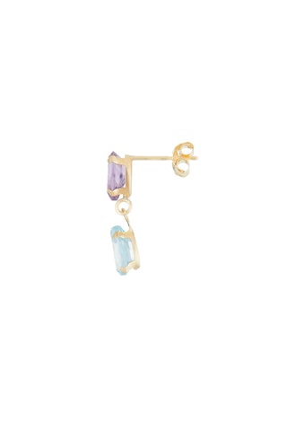 Boucles d'oreilles Gouttes - Or jaune, topaze et améthyste