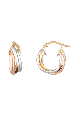 Créoles Enchanteresse - Or blanc, jaune et rose