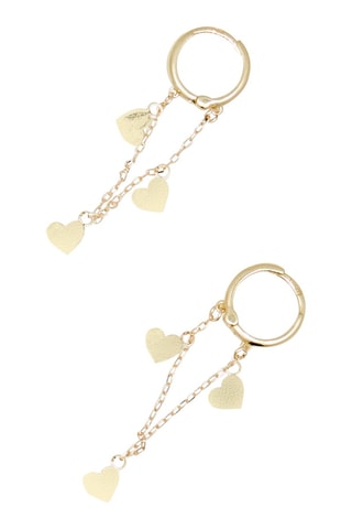Boucle d'oreilles unitaire Cœurs - Or Jaune