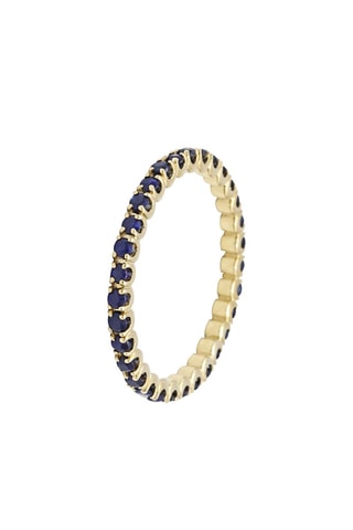 Bague - Or jaune, quartz et saphirs