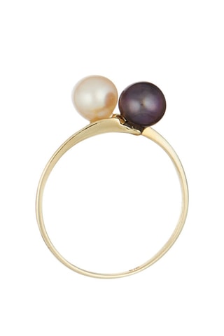 Bague Duo perlé - Or jaune