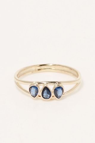 Bague Marine bleue - Or jaune