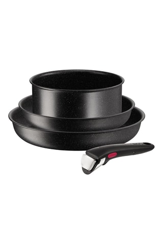 Batterie de cuisine Ingenio Darkstone - 4 pièces - Manche amovible
