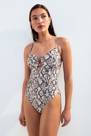 Maillot 1 pièce - Noir et beige