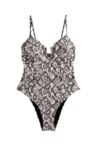 Maillot 1 pièce - Noir et beige