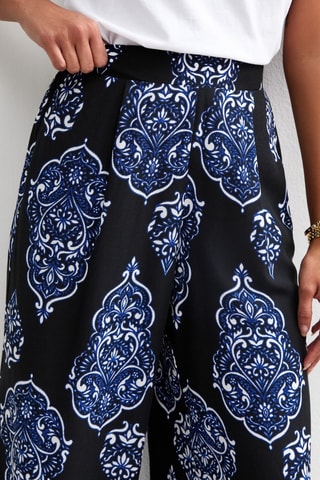 Pantaloni wide legs 7/8 - Nero