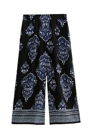 Pantaloni wide legs 7/8 - Nero