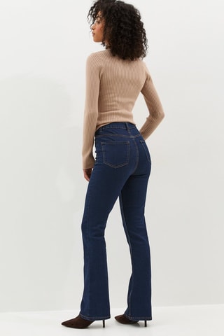 Jeans bootcut a vita alta - Blu scuro