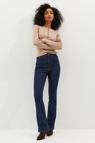 Jeans bootcut a vita alta - Blu scuro